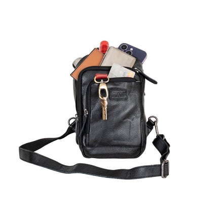 Leather Sling Bag Black Auckland