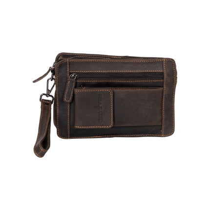 Leather Men's Wrist Bag Shepperton - Brown GW6005BRN