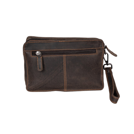 Leather Men's Wrist Bag Shepperton - Brown GW6005BRN