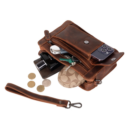 Leather Men's Wrist Bag Shepperton - Brown GW6005BRN