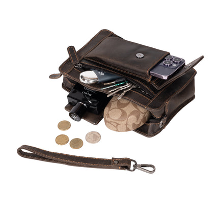 Leather Men's Wrist Bag Shepperton - Brown GW6005BRN