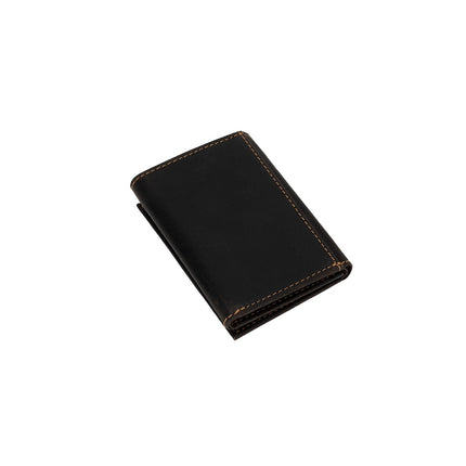 Greenwood Leather “Wellington” Men’s Tri-Fold RFID Leather Wallet – Dark Brown | Gift Box Included