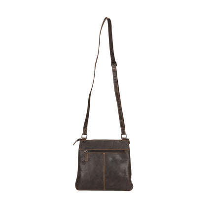 Leather Shoulder Bag Rotorua - Brown LD014BRN