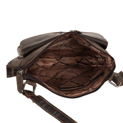Leather Shoulder Bag Rotorua - Brown LD014BRN