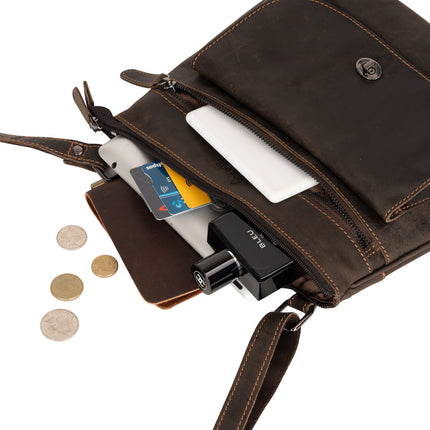 Leather Shoulder Bag Rotorua - Brown LD014BRN