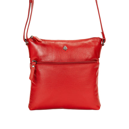 The Maple | Women's Red Leather Crossbody Shoulder Bag | Greenwood Leather