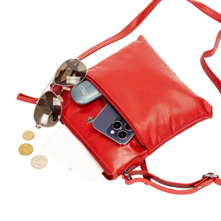 The Maple | Women's Red Leather Crossbody Shoulder Bag | Greenwood Leather