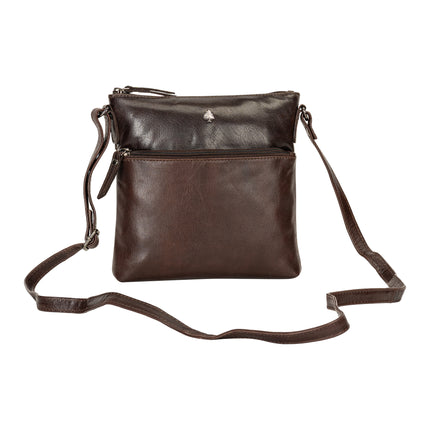 The Maple | Women's Dark Brown Leather Crossbody Shoulder Bag | Greenwood Leather