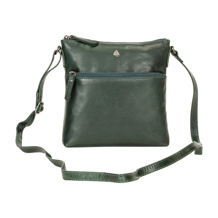The Maple | Women's Bottle Green Leather Crossbody Shoulder Bag | Greenwood Leather