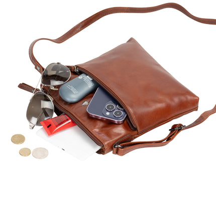 The Maple | Women's Camel Leather Crossbody Shoulder Bag | Greenwood Leather