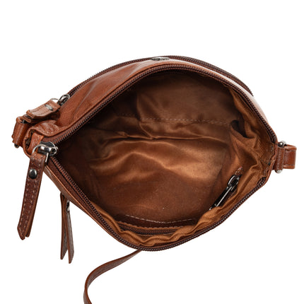 The Maple | Women's Camel Leather Crossbody Shoulder Bag | Greenwood Leather