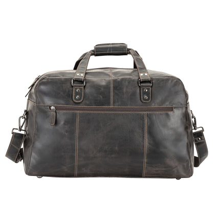 Voyager Leather Weekend Bag – Full Grain Oil Pull-Up Leather Travel Duffel (Brown)