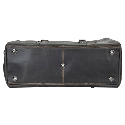 Voyager Leather Weekend Bag – Full Grain Oil Pull-Up Leather Travel Duffel (Brown)