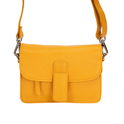 Sunny Mini Leather Crossbody Bag — Mustard Yellow