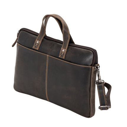 Leather Laptop Sleeve - MacBook Pro/Air 13 / 15 / 16 inch sleeve with Strap - Montreal Brown