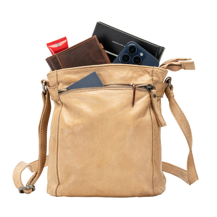 Leather Shoulder Bag 'Isalie' - Beige GW6843BEG