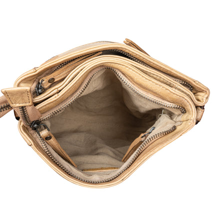 Leather Shoulder Bag 'Isalie' - Beige GW6843BEG