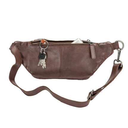 The Rambler Bum Bag – Vintage Dark Brown Leather Waist Bag with Crossbody Strap