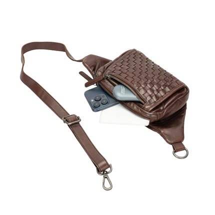 The Rambler Bum Bag – Vintage Dark Brown Leather Waist Bag with Crossbody Strap