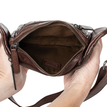 The Rambler Bum Bag – Vintage Dark Brown Leather Waist Bag with Crossbody Strap