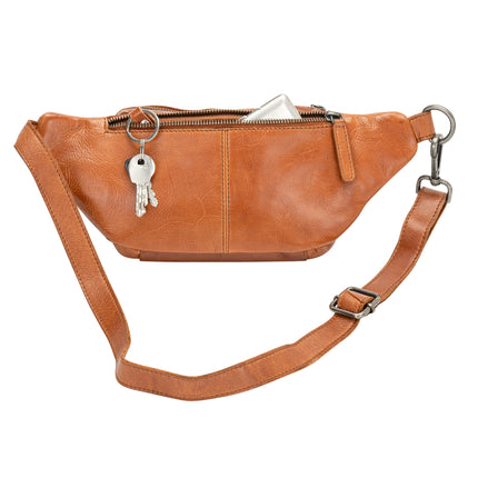The Rambler Bum Bag – Vintage Tan Leather Waist Bag with Crossbody Strap