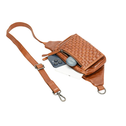 The Rambler Bum Bag – Vintage Tan Leather Waist Bag with Crossbody Strap