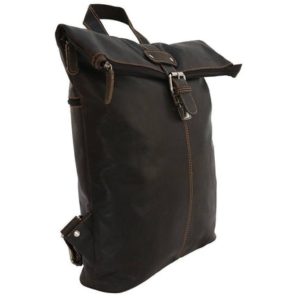 Heritage Rolltop Leather Laptop Backpack Cairns - Brown - Unisex - Greenwood Leather